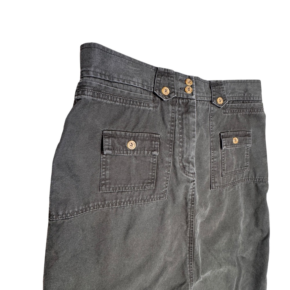 VTG St. Johns Bay Denim Maxi Skirt Womens Size 12 Black Utility Streetwear Gorp - Picture 4 of 12